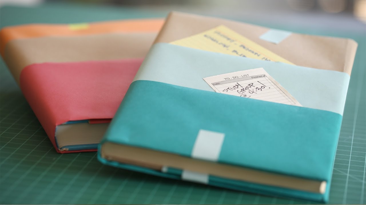 How To Make A Paper Textbook Cover How to Make a Book Cover - YouTube