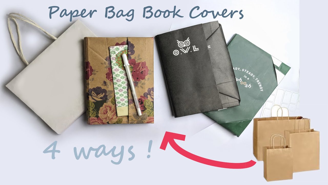 How To Make A Paper Bag Textbook Cover How To Make A Paper Bag Book Cover - YouTube