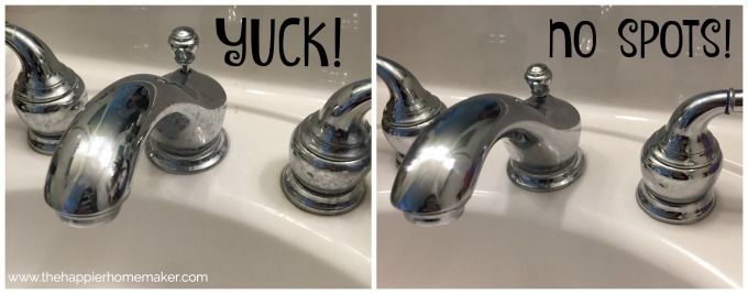 How To Get Rid Of Water Spots On Chrome How to Prevent Water Spots on Chrome - The Happier Homemaker | Bathroom