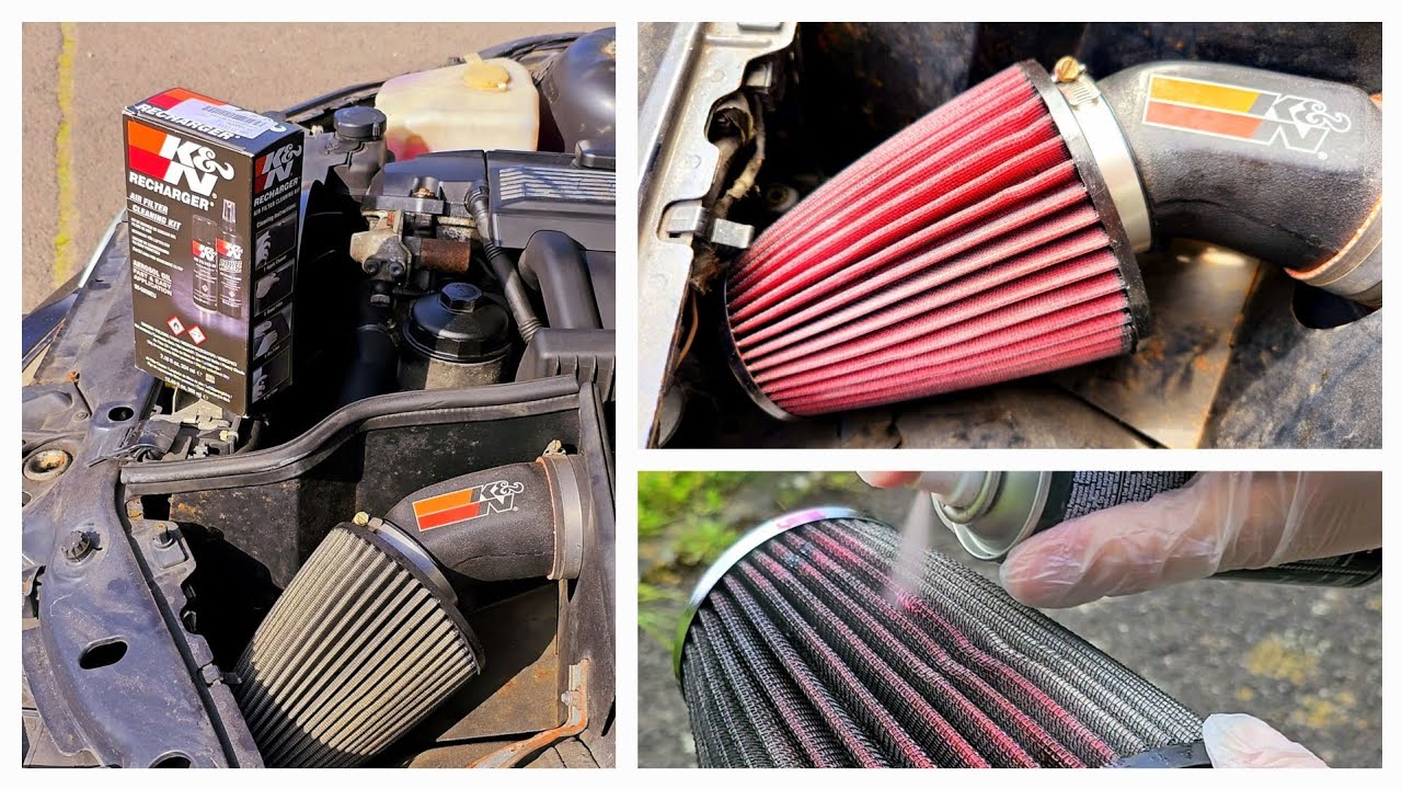 How To Fix Oil In Air Filter How to quickly clean and re-oil any K&N air filter - YouTube