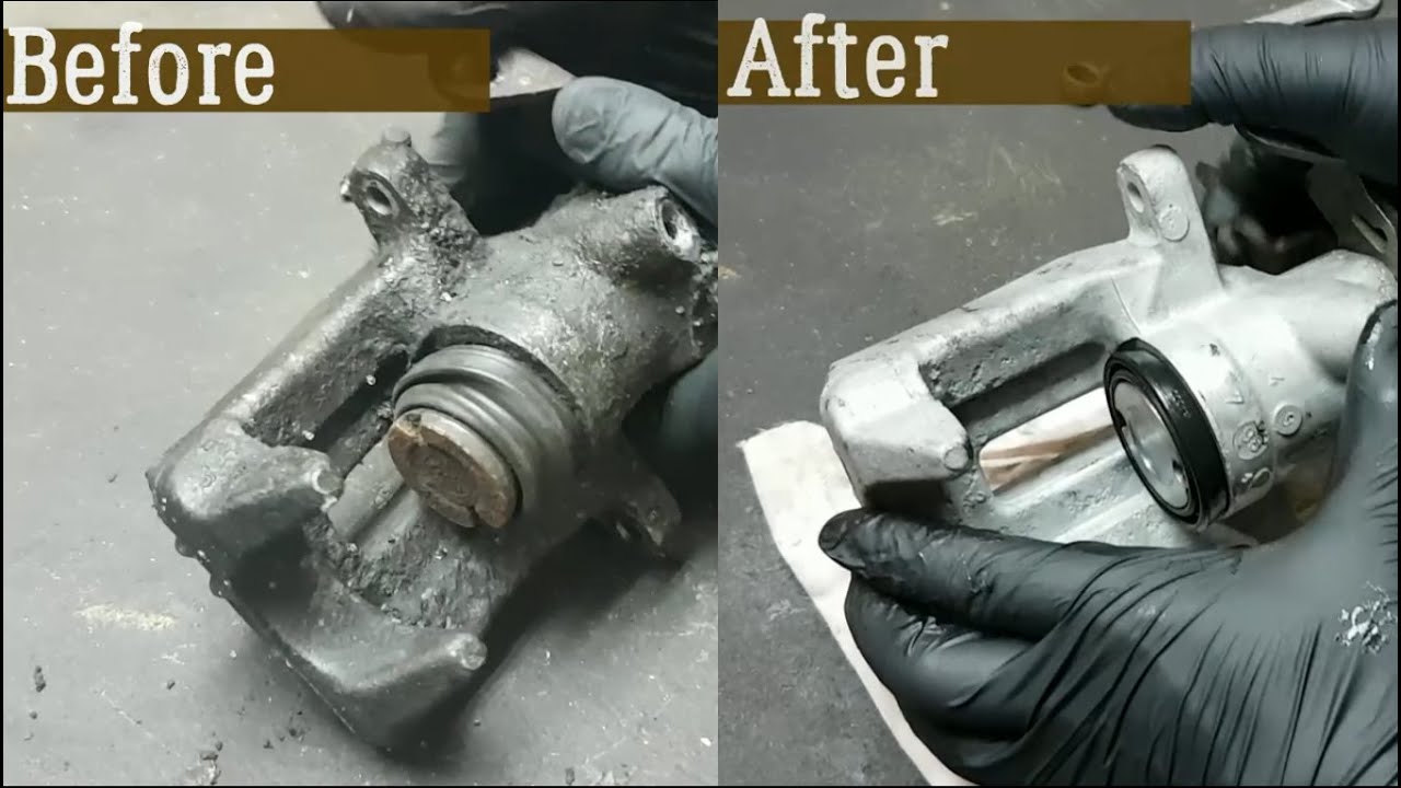How To Replace Brake Caliper Piston Seal How to rebuild rear brake caliper - VW Audi Skoda Seat - New piston and