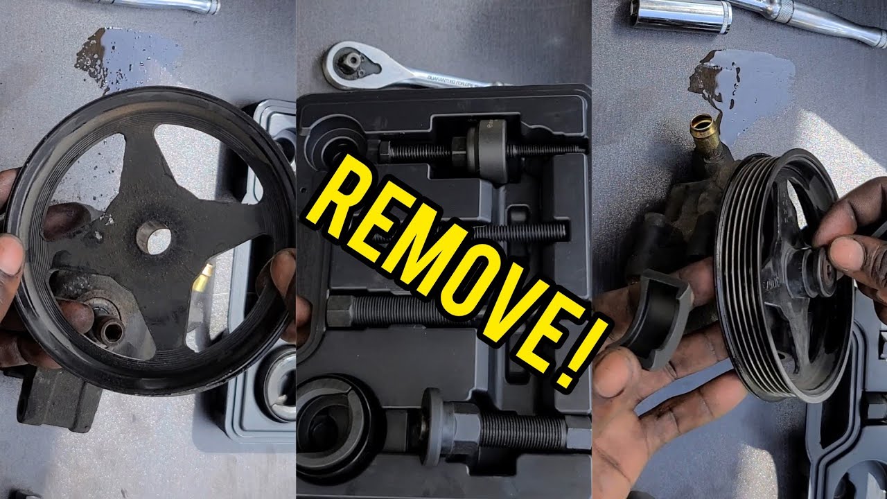How To Take Off A Power Steering Pump How to remove pulley from a power steering pump - YouTube