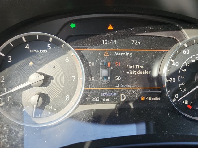 Infiniti Flat Tire Visit Dealer Reset