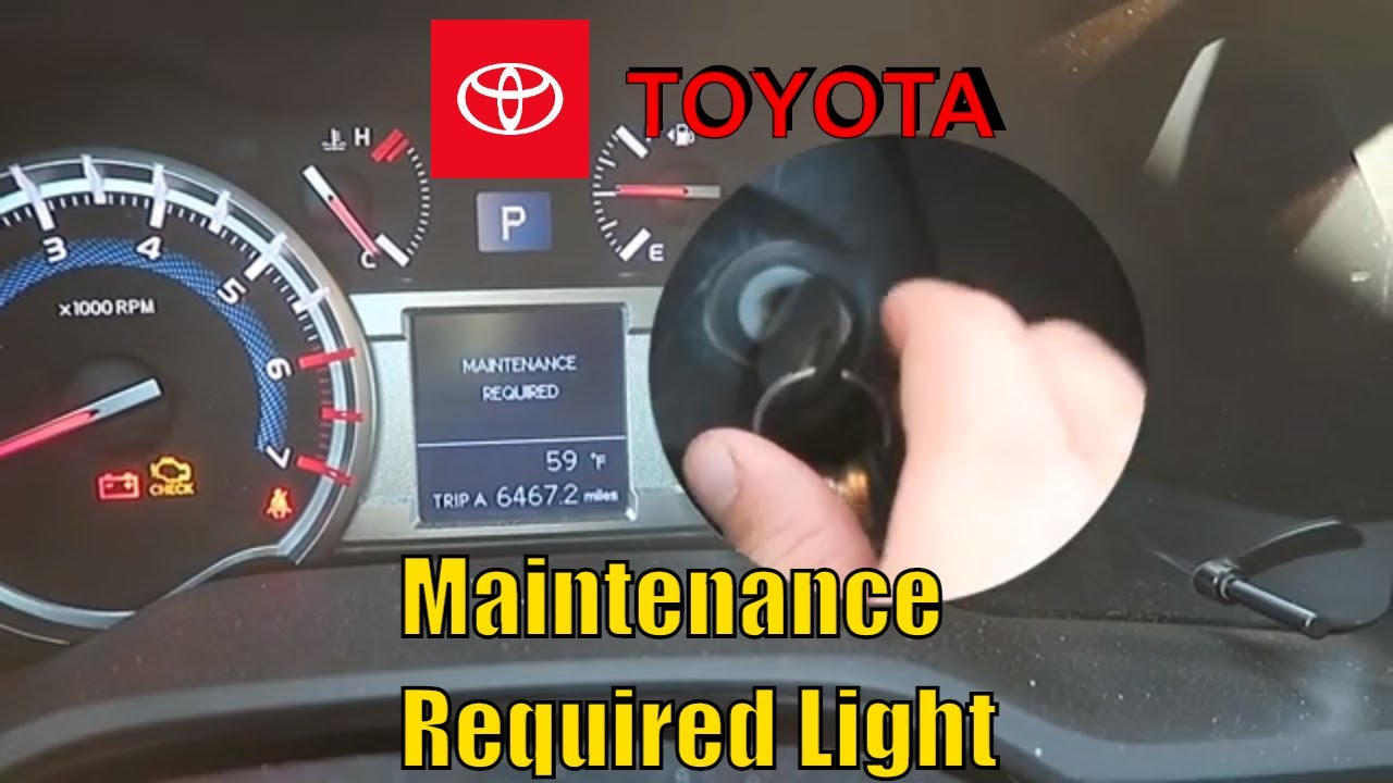 How To Reset Maint Reqd Light How to Reset Maintenance Light Toyota 4Runner - YouTube