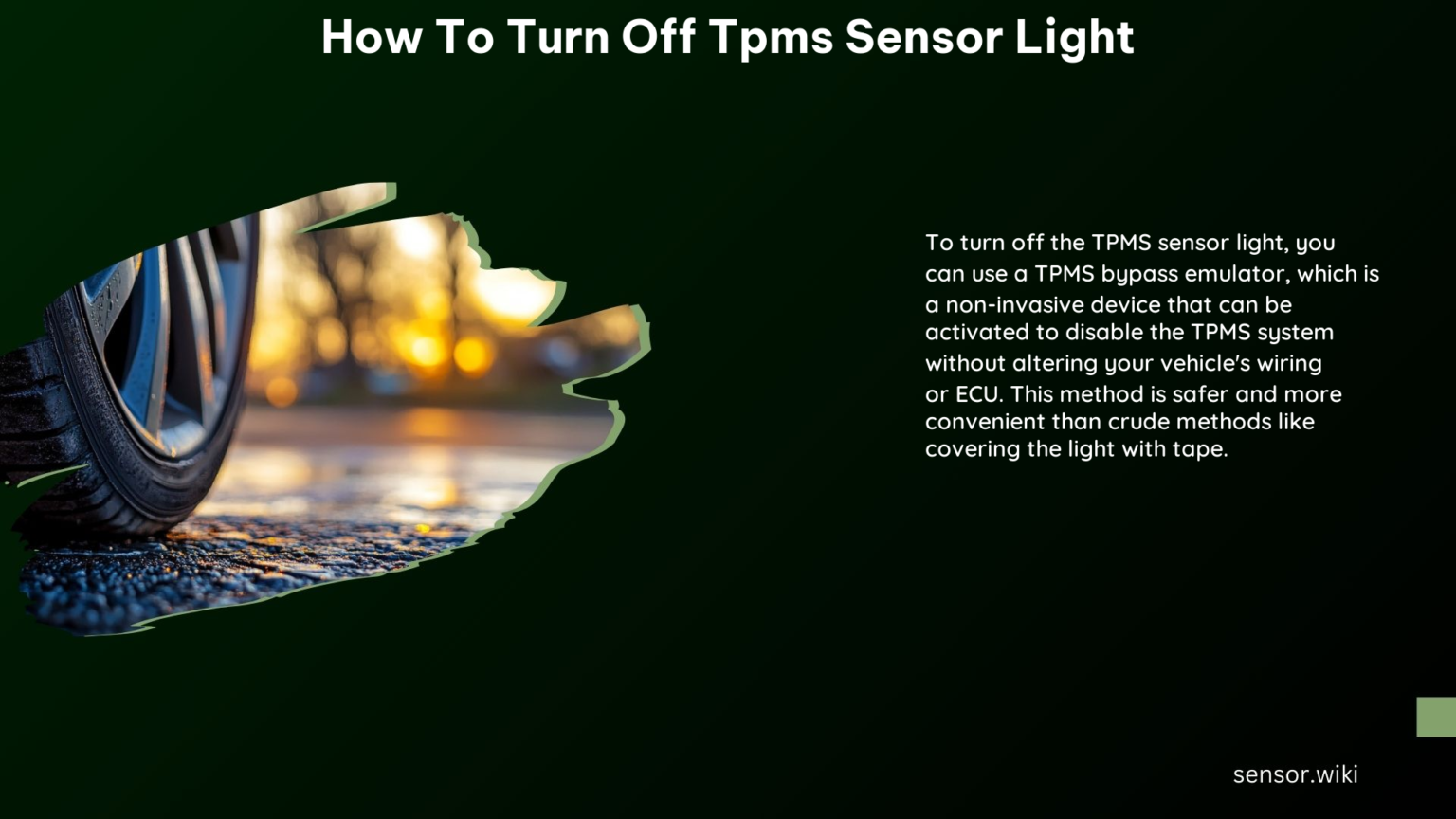 How To Turn Off Tpms Sensor
