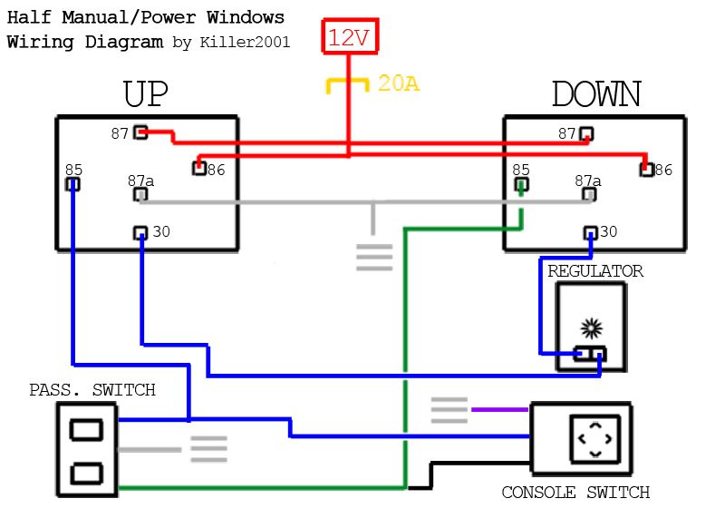 Power Window Switch Wiring Schematic