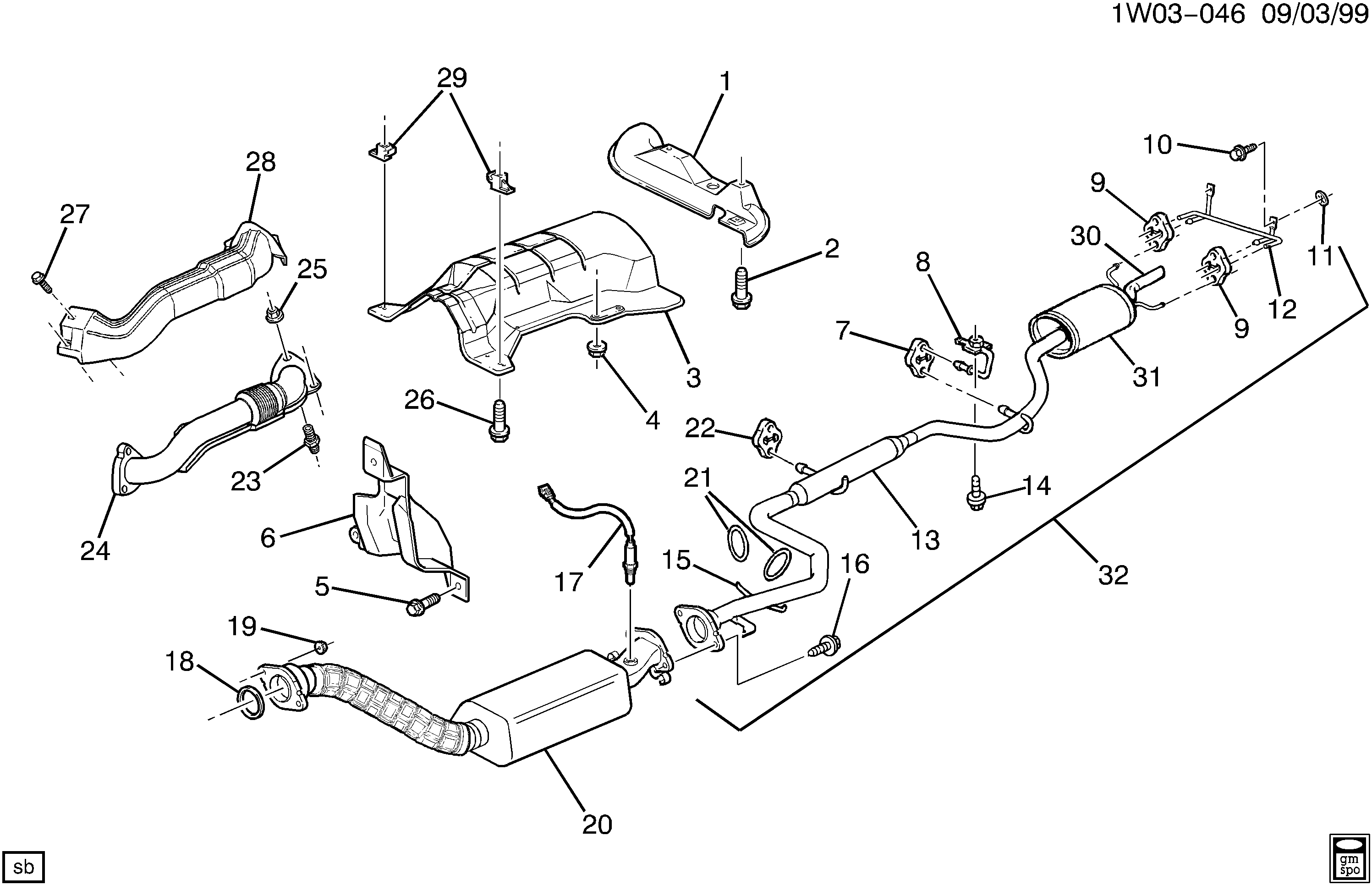 2011 Chevy Impala Exhaust System Diagram
