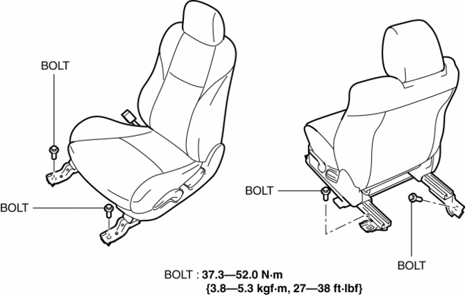 Front Suspension 2010 Mazda 3 Seat Bolt Location Diagram