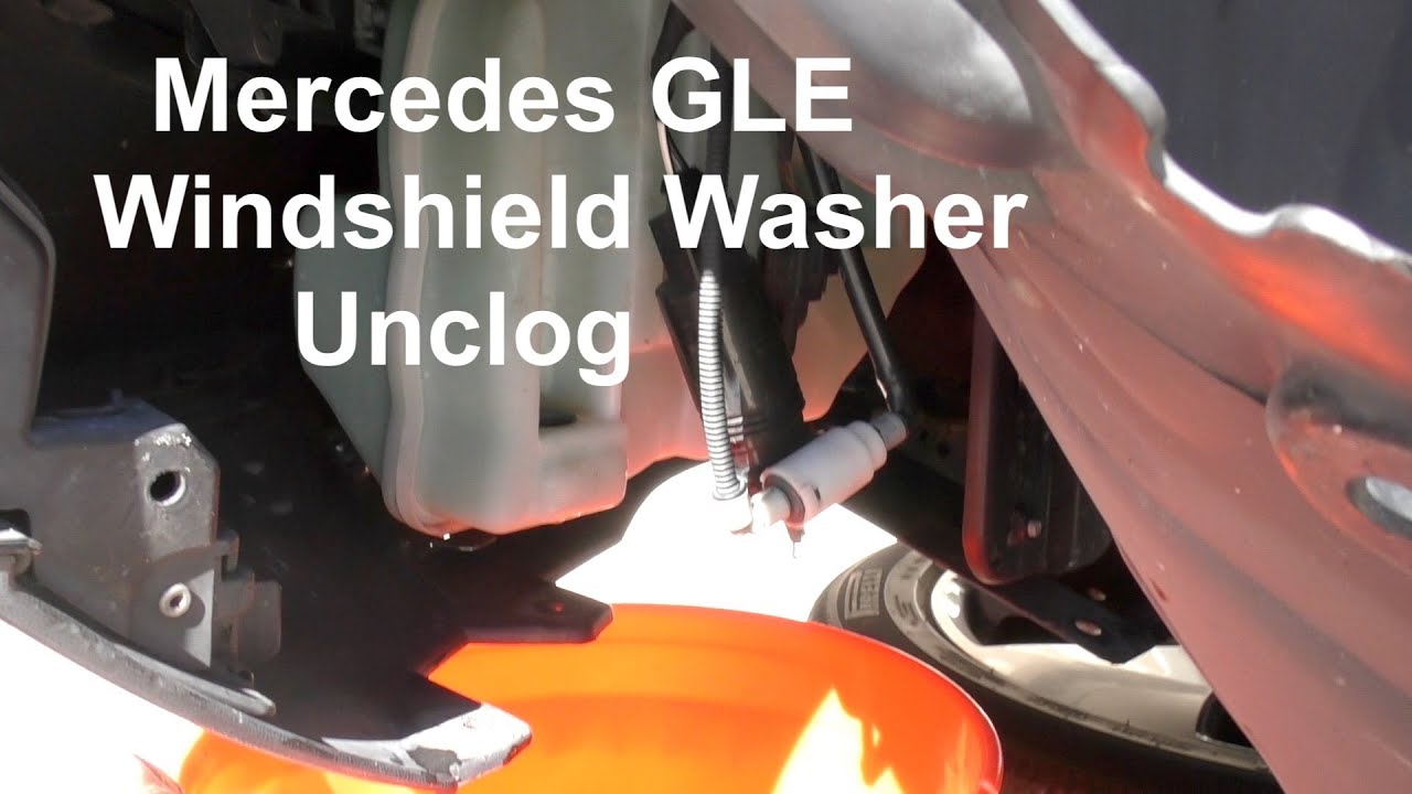 How To Unclog Windshield Wiper Sprayers Mercedes GLE 350 Windshield Washer Unclog W166 - YouTube