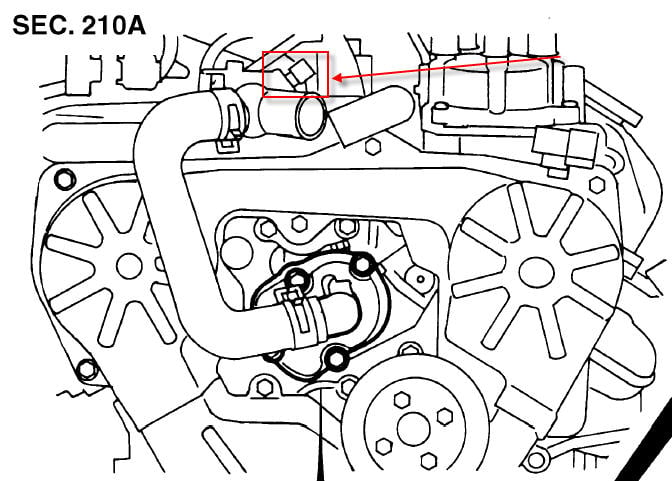 2001 Nissan Xterra Engine Coolant Temperature Sensor Location