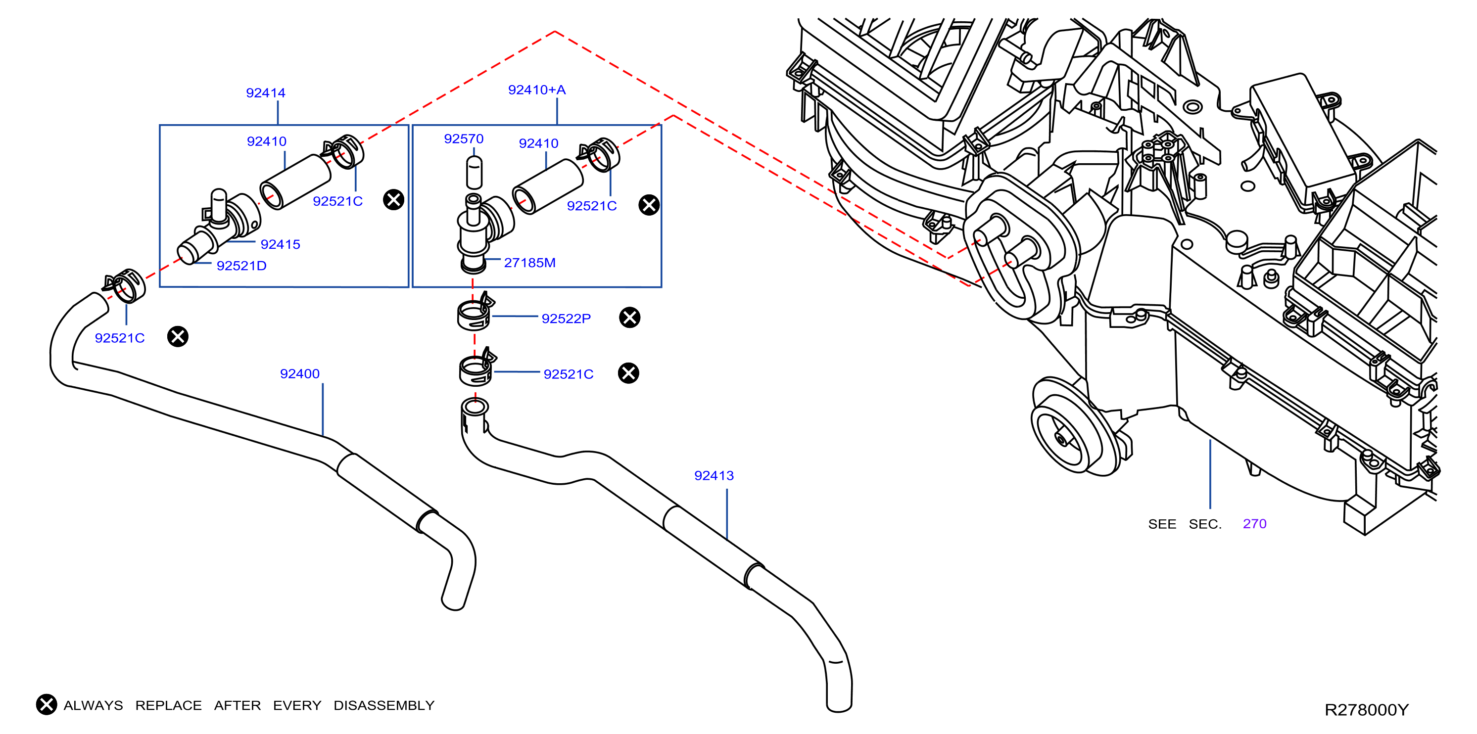 2005 Nissan Frontier Heater Hose Diagram