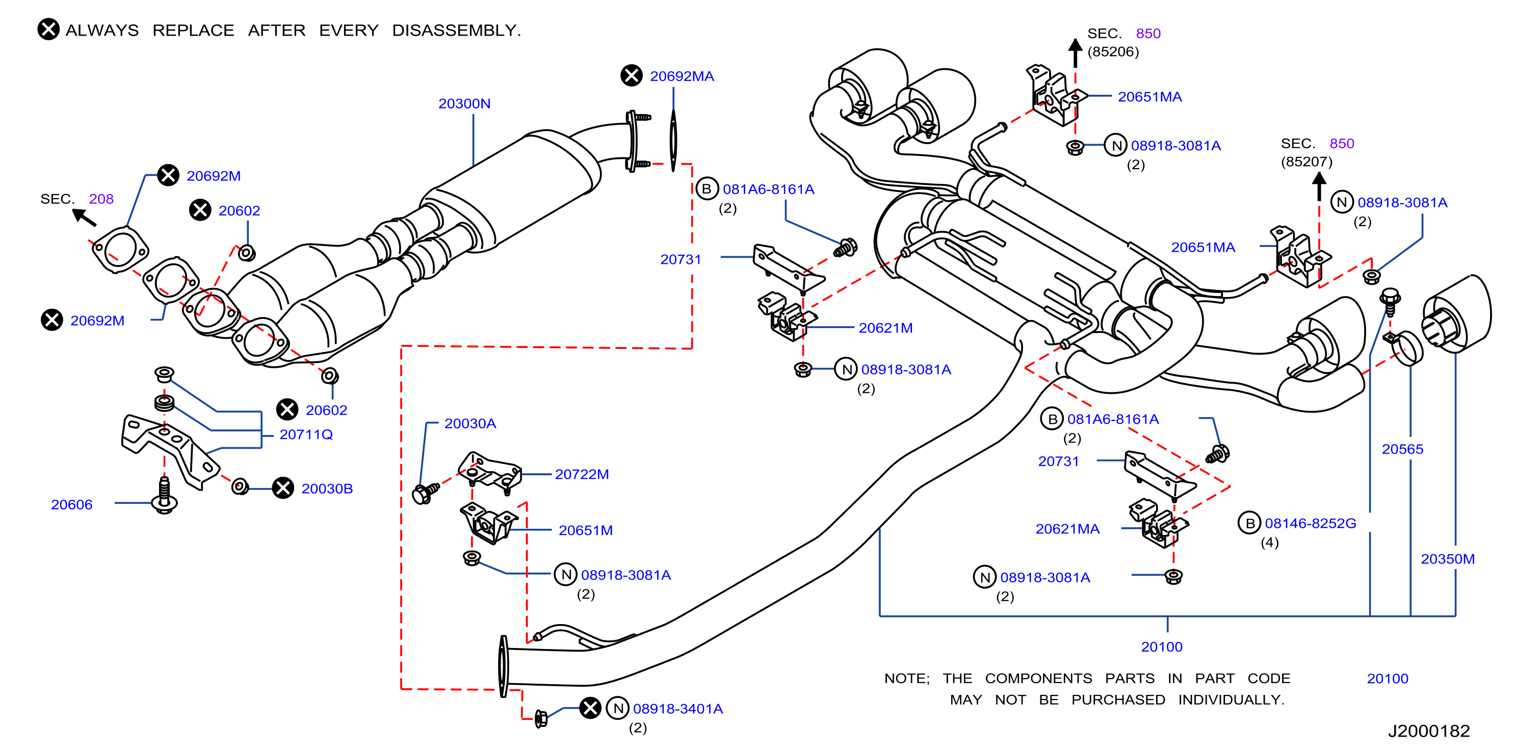 2007 Nissan Murano Exhaust System Diagram