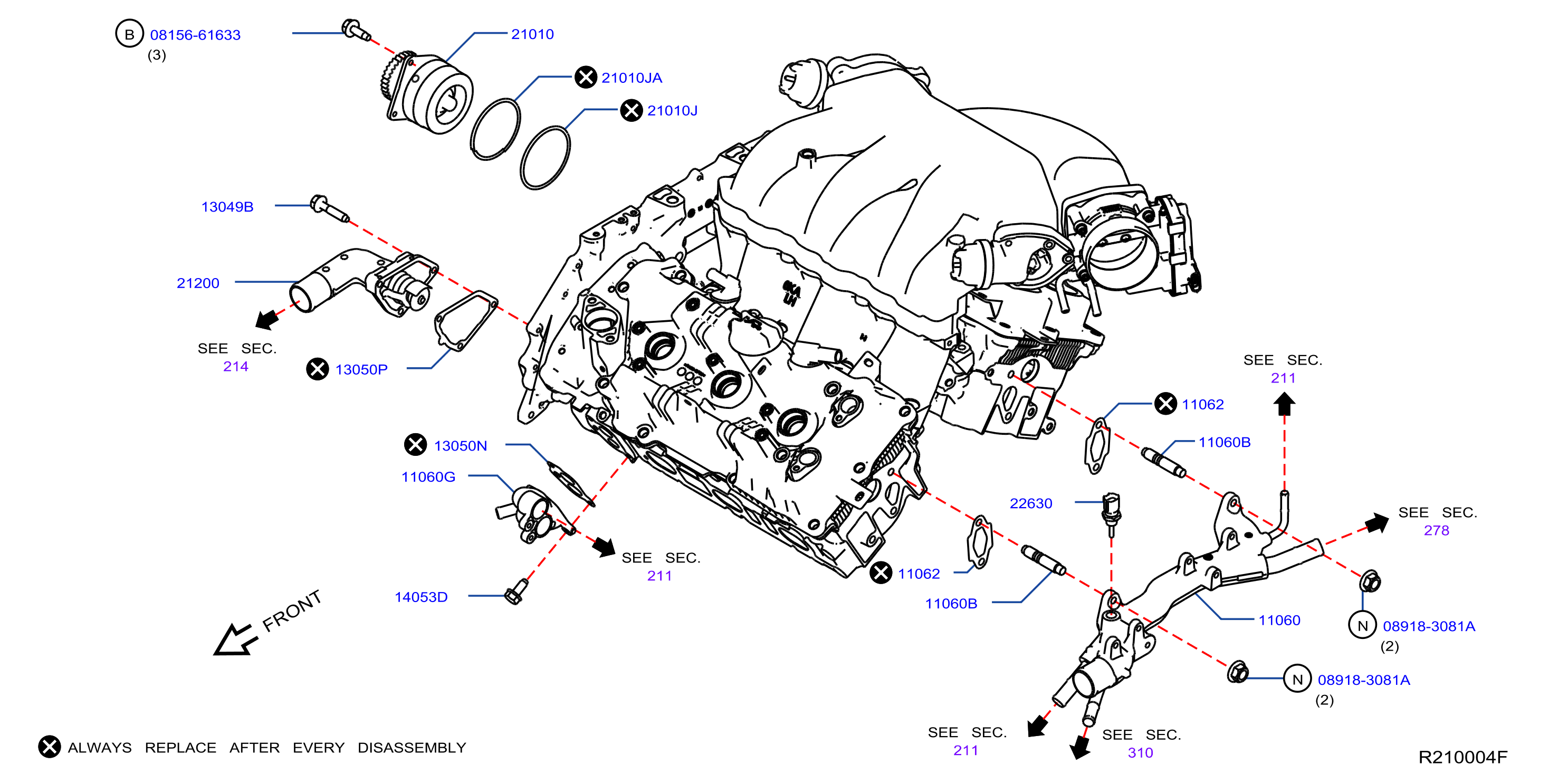 2006 Nissan Pathfinder Cylinder 1 Location