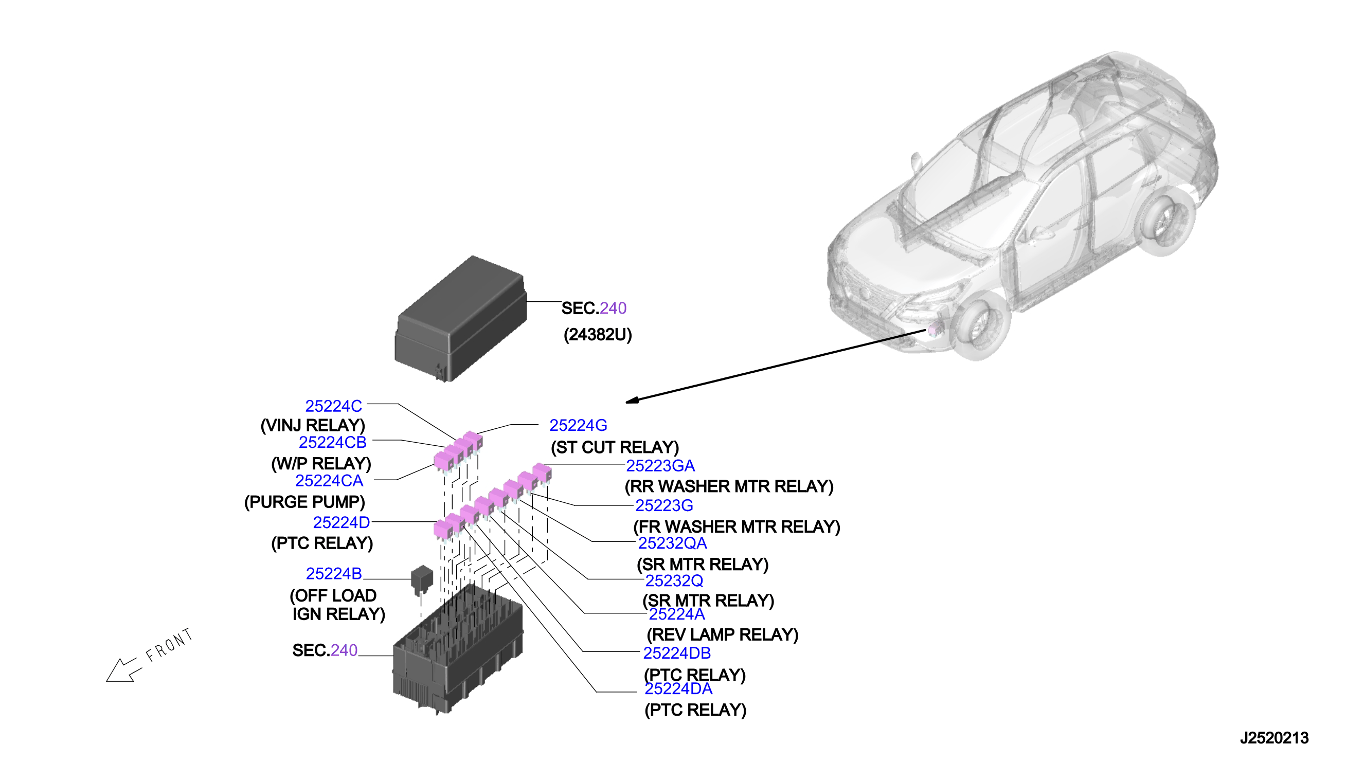 2021 Nissan Rogue Ac Relay Location
