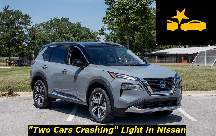 Two Cars Crashing Symbol Nissan Flashing