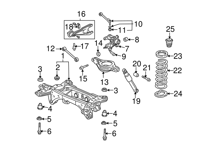 2008 Honda Pilot Rear Suspension Diagram