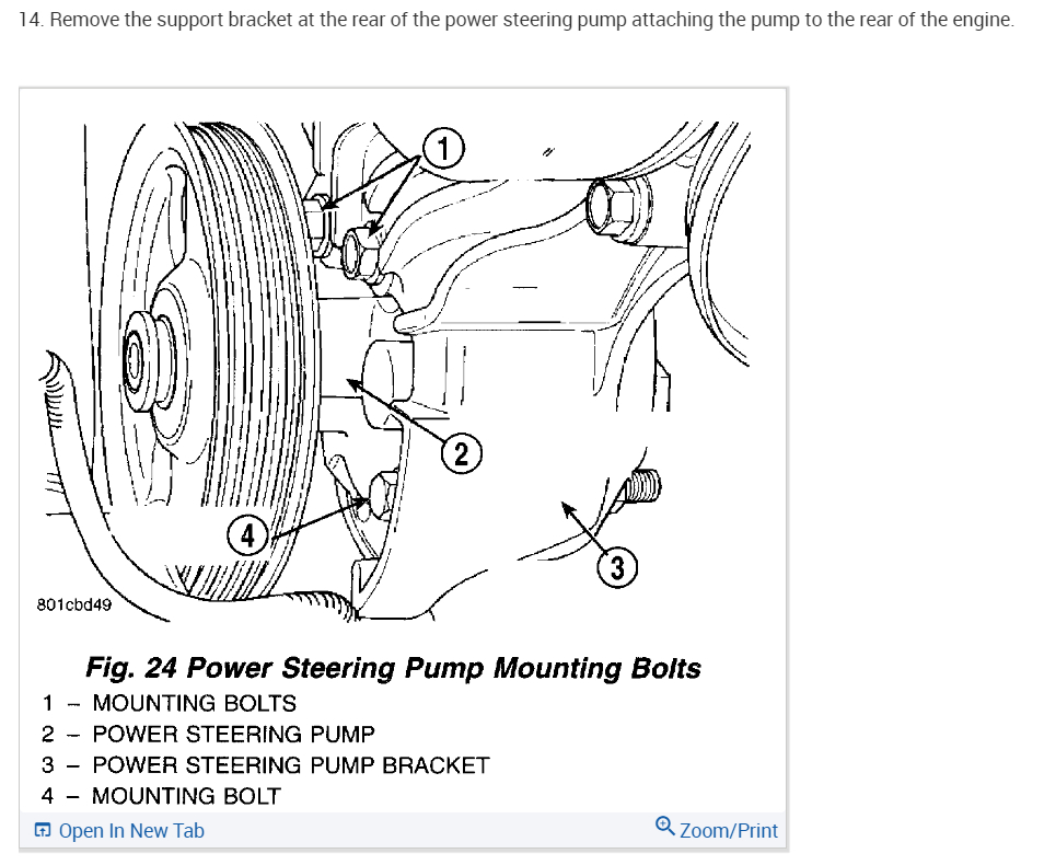 Power Steering Pump Bolt Size