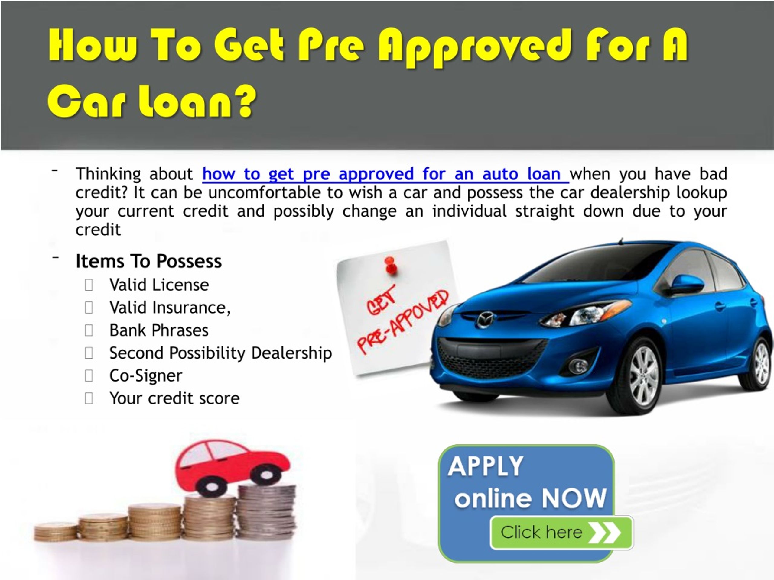 How To Get Pre Approved Car Loan
