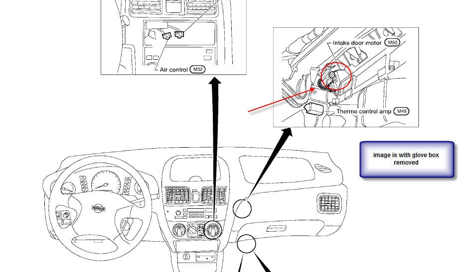 Locating The Blend Door Actuator In A 2015 Nissan Sentra