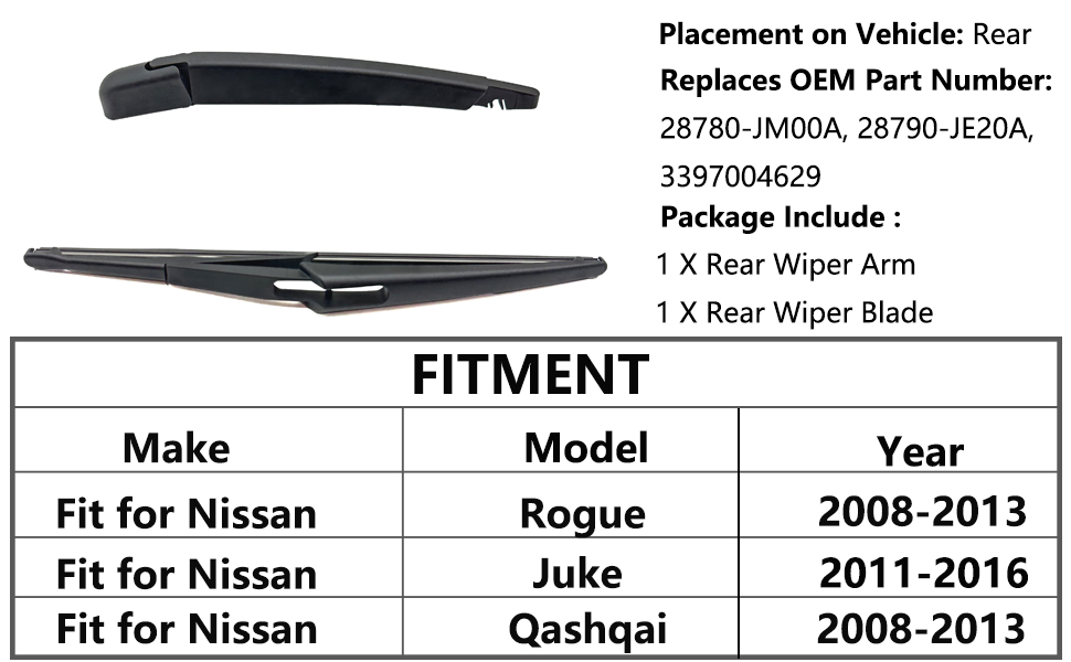 Nissan Rogue 2008 Wiper Blade Size