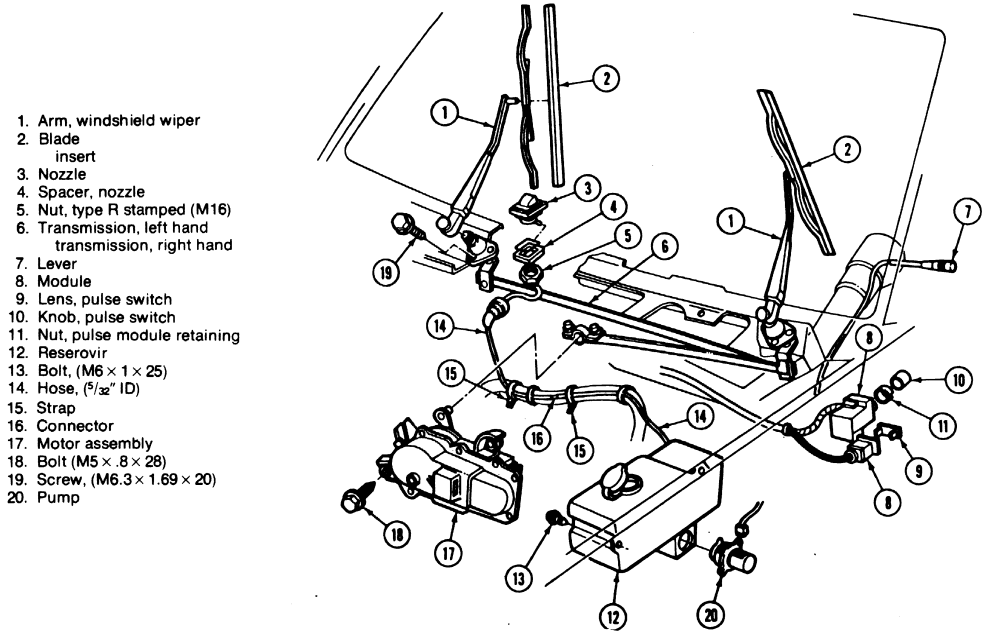 Wiper Linkage Windshield Wiper Parts Diagram