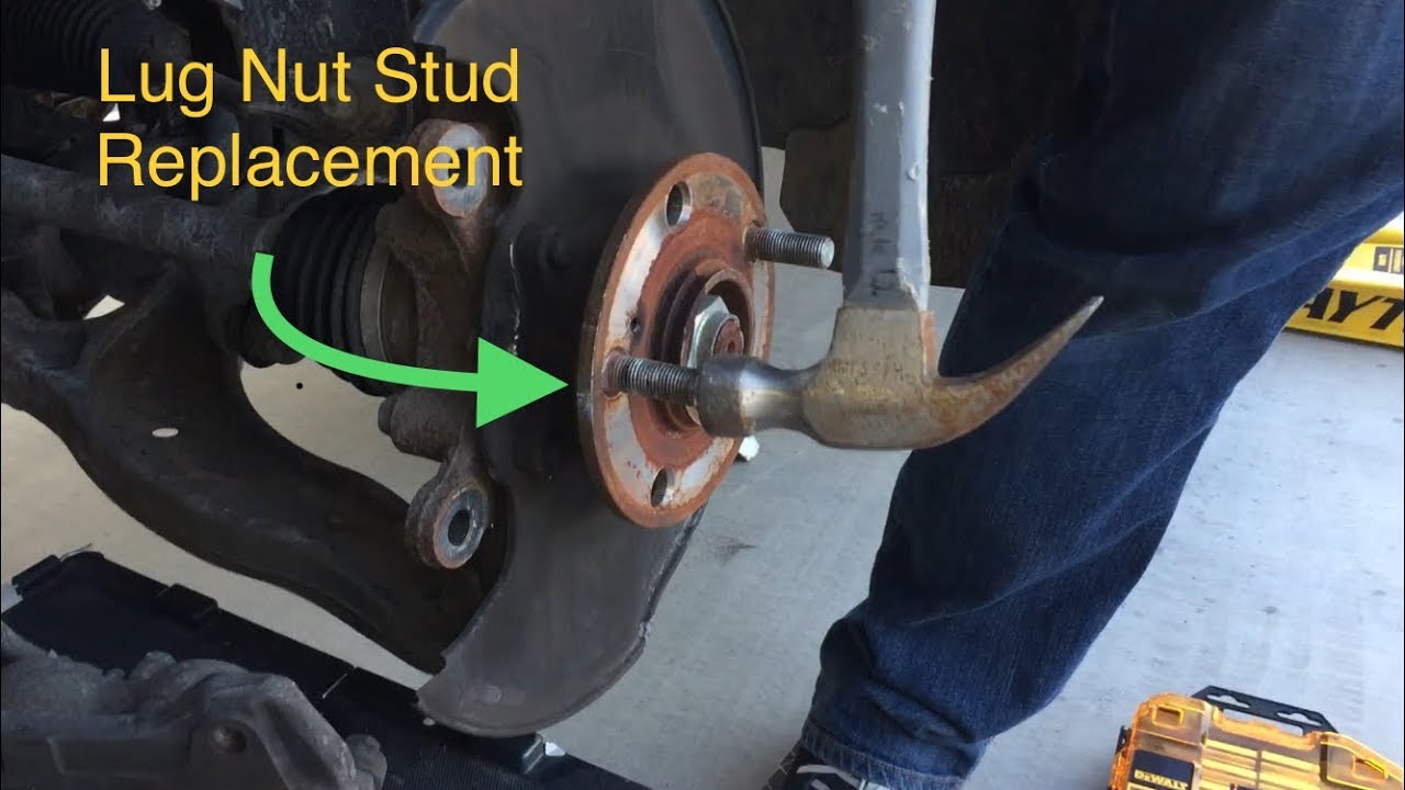 How To Replace A Broken Lug Nut Stud Replace Broken Lug Nut Stud. Cross threaded lug nut - YouTube