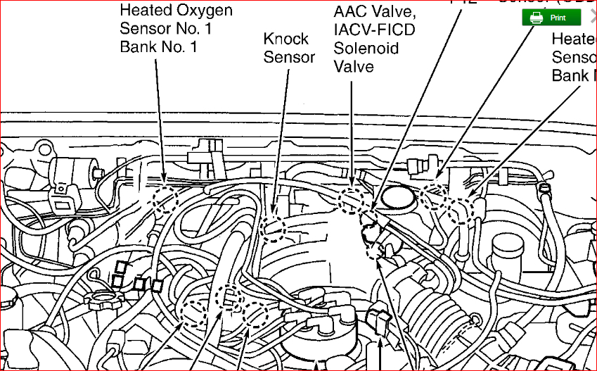 02 Nissan Frontier Knock Sensor Location