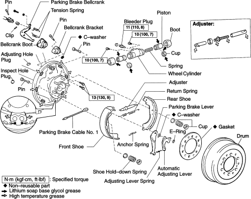 Diagram Toyota Rear Drum Brake Assembly