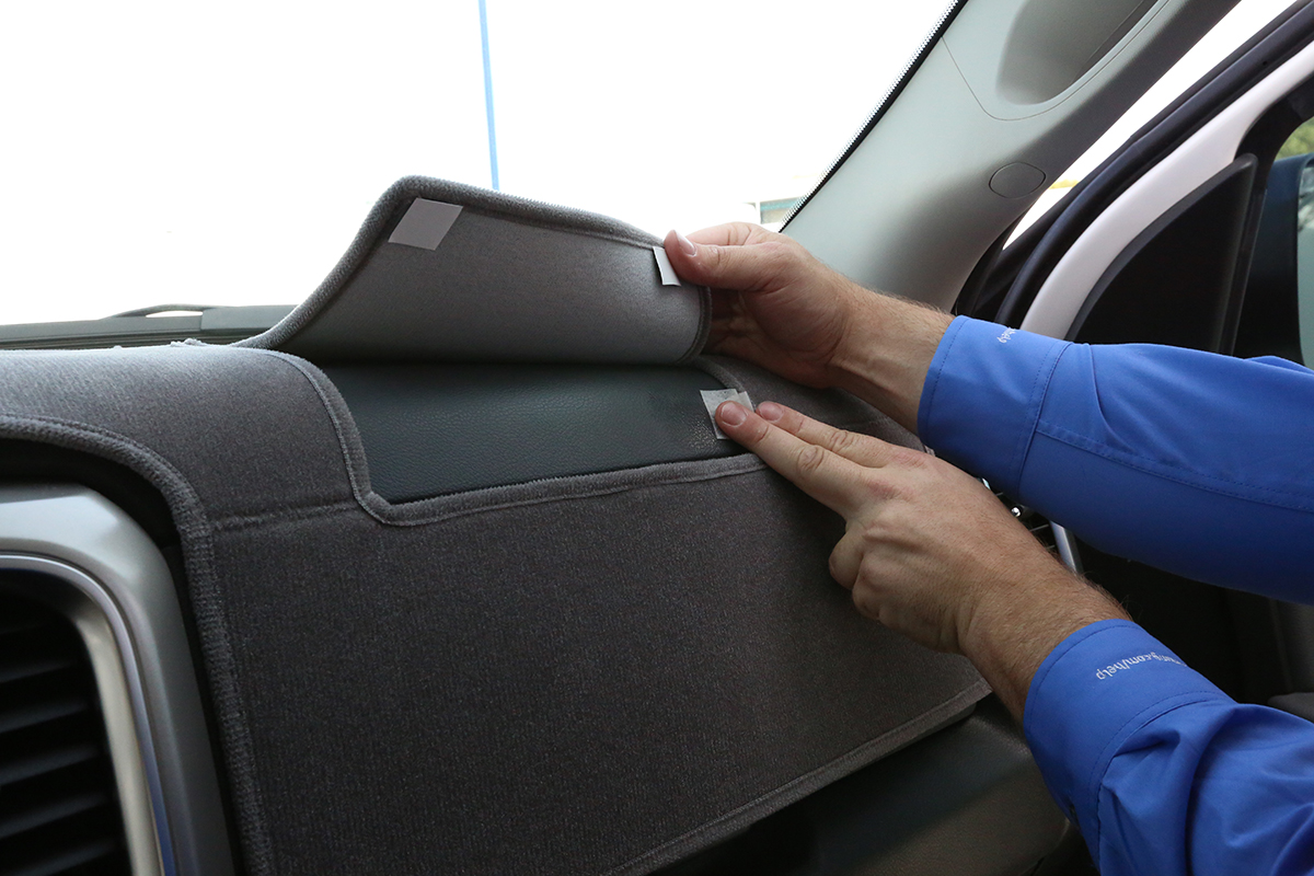 Installation Of A Molded Plastic Or Upholstered Dashboard Overlay
