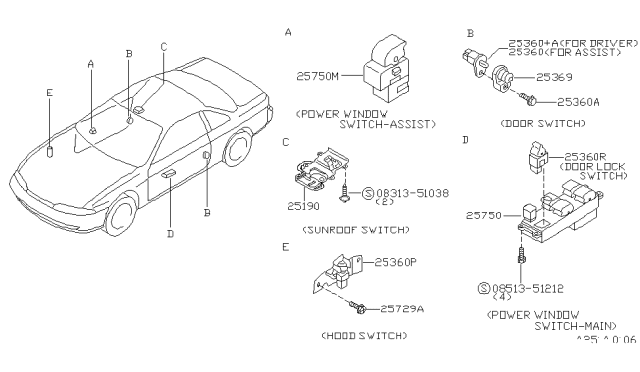 1995 Nissan 240sx Power Window Switch