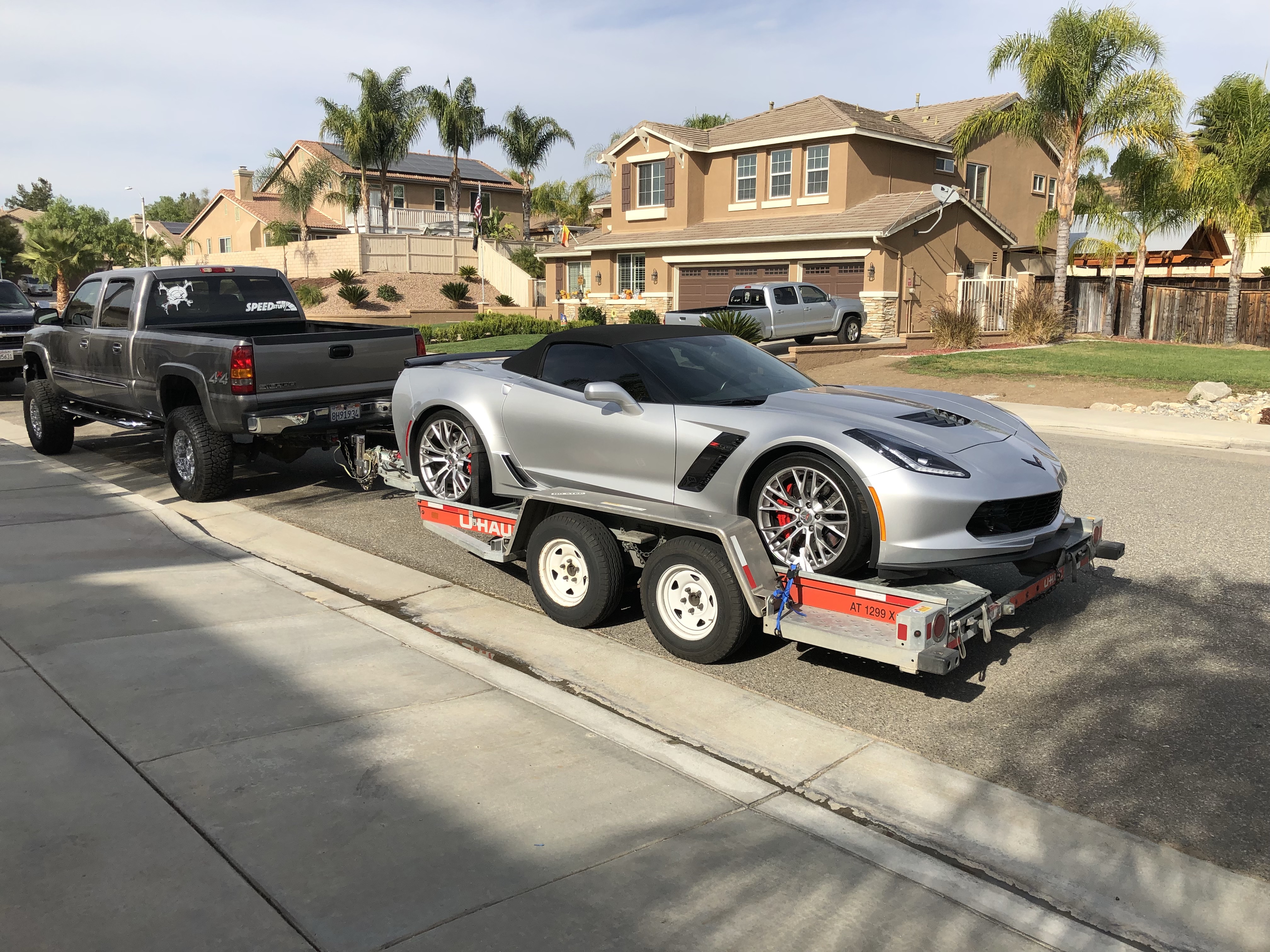 How To Transport A Car Without Plates Trailer Towing C7 lowered with U-Haul - CorvetteForum - Chevrolet