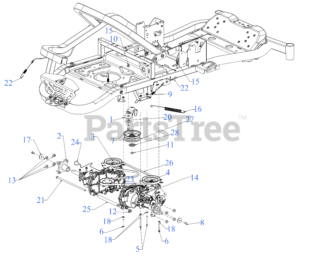 Troy Bilt Zero Turn Drive Belt Diagram