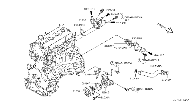 2016 Nissan Rogue Thermostat Location