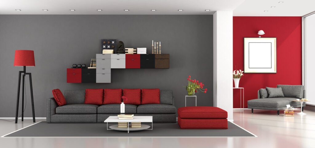 What Color Goes With Red And Grey