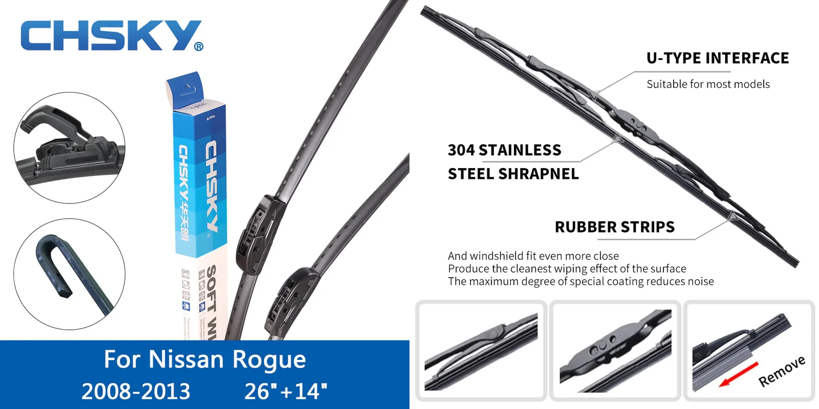 2012 Nissan Rogue Windshield Wiper Size