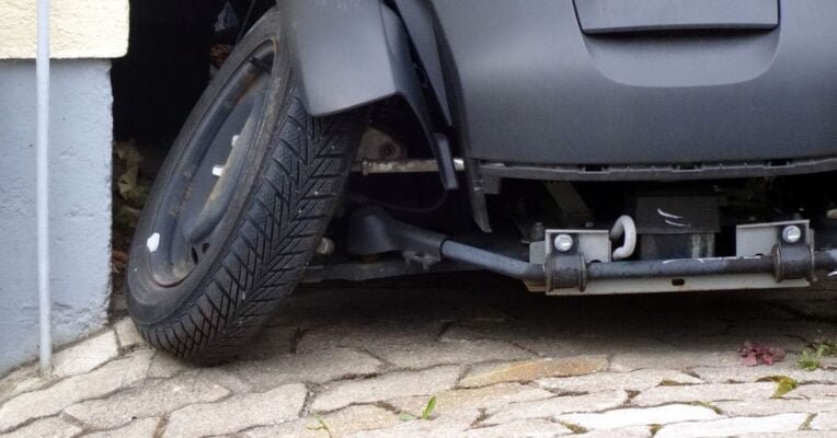 Front Tire Bent Inward After Accident