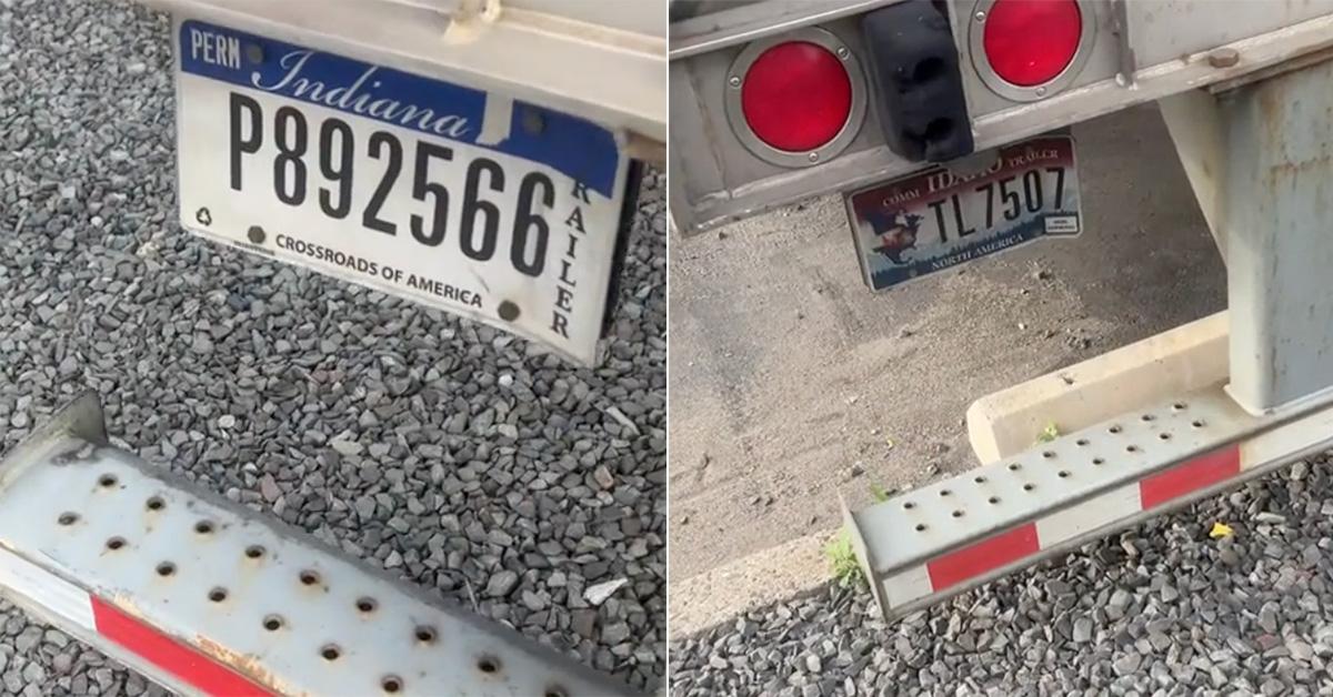 Semi Truck Bent License Plate