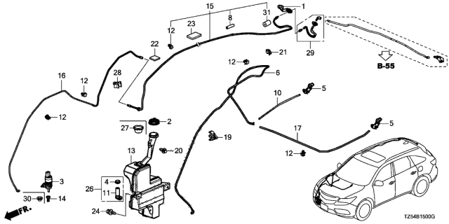 2016 Acura Mdx Windshield Washer Fluid Line Diagram