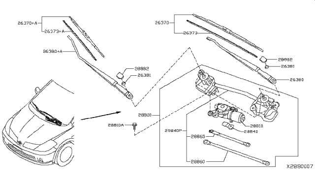 2007 Nissan Versa Windshield Wiper Size
