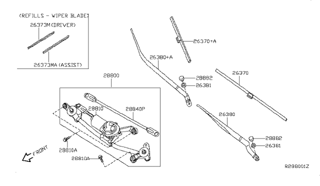 Nissan Sentra 2015 Windshield Wipers Size