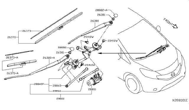 2017 Nissan Versa Windshield Wiper Size