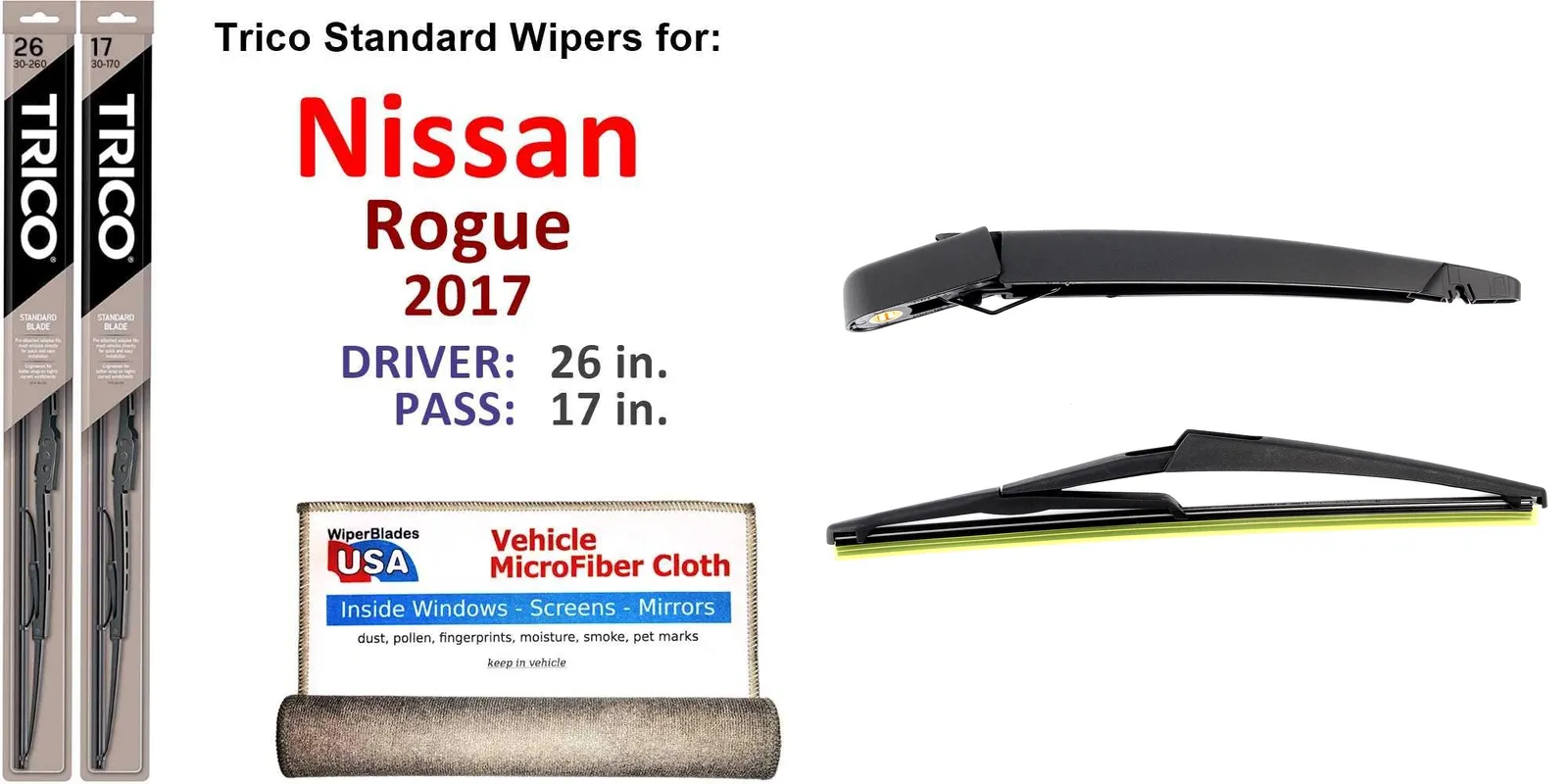 2016 Nissan Rogue Wiper Size