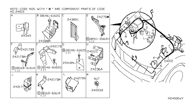 2012 Nissan Pathfinder Engine Wiring Harness