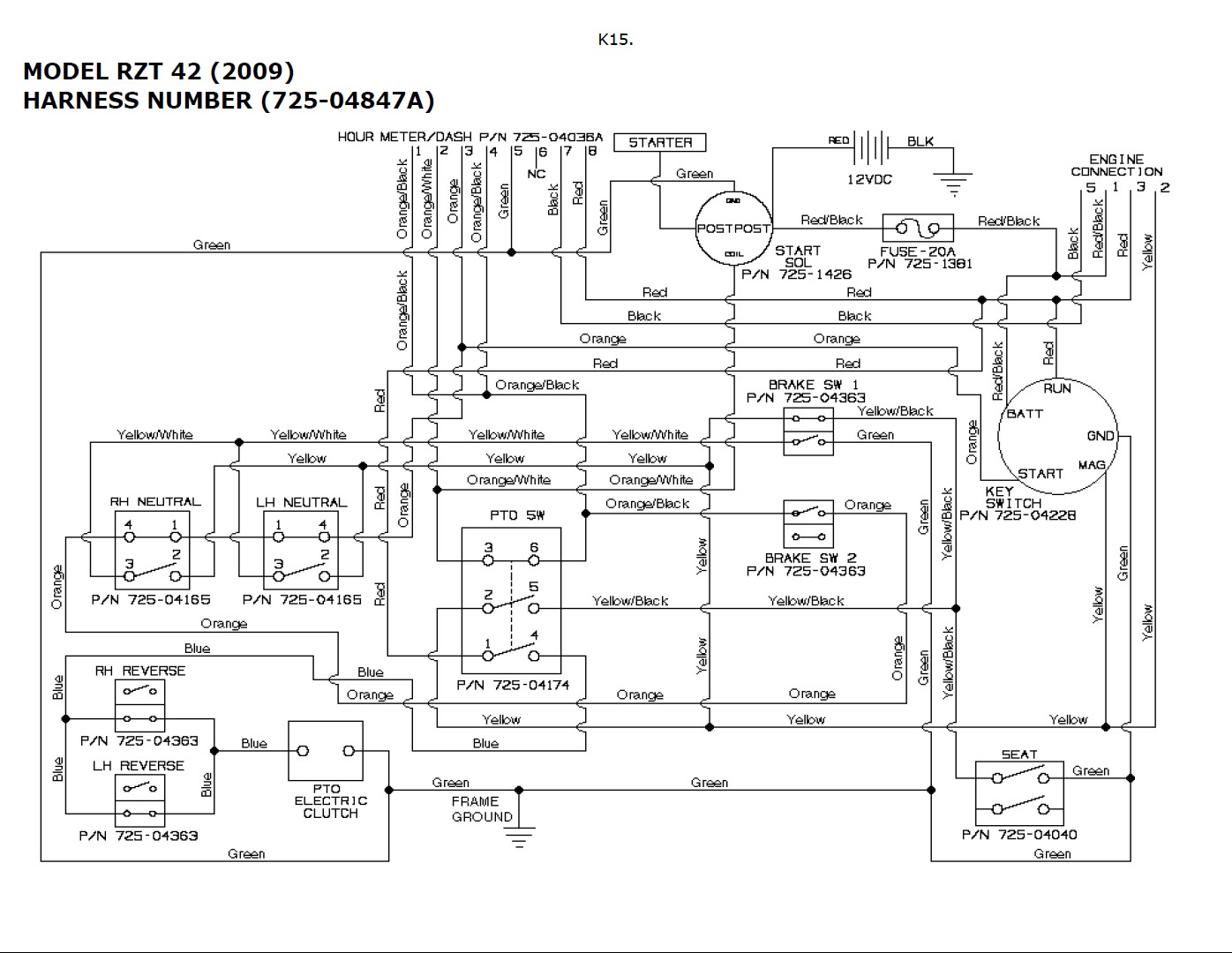 Troy Bilt Pony Lawn Mower Wiring Diagram