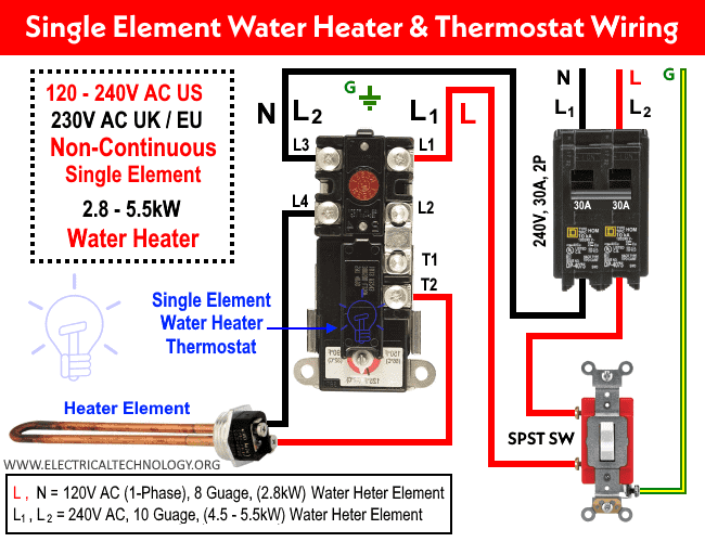 Water Heater Thermostat Wiring Diagram
