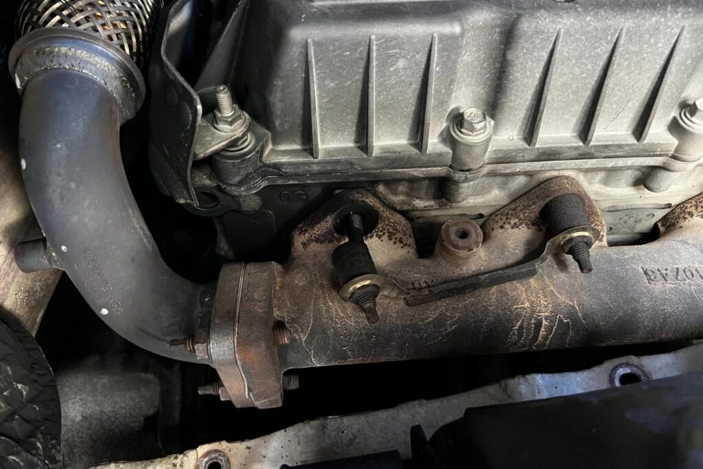 Corrosion can weaken the exhaust manifold